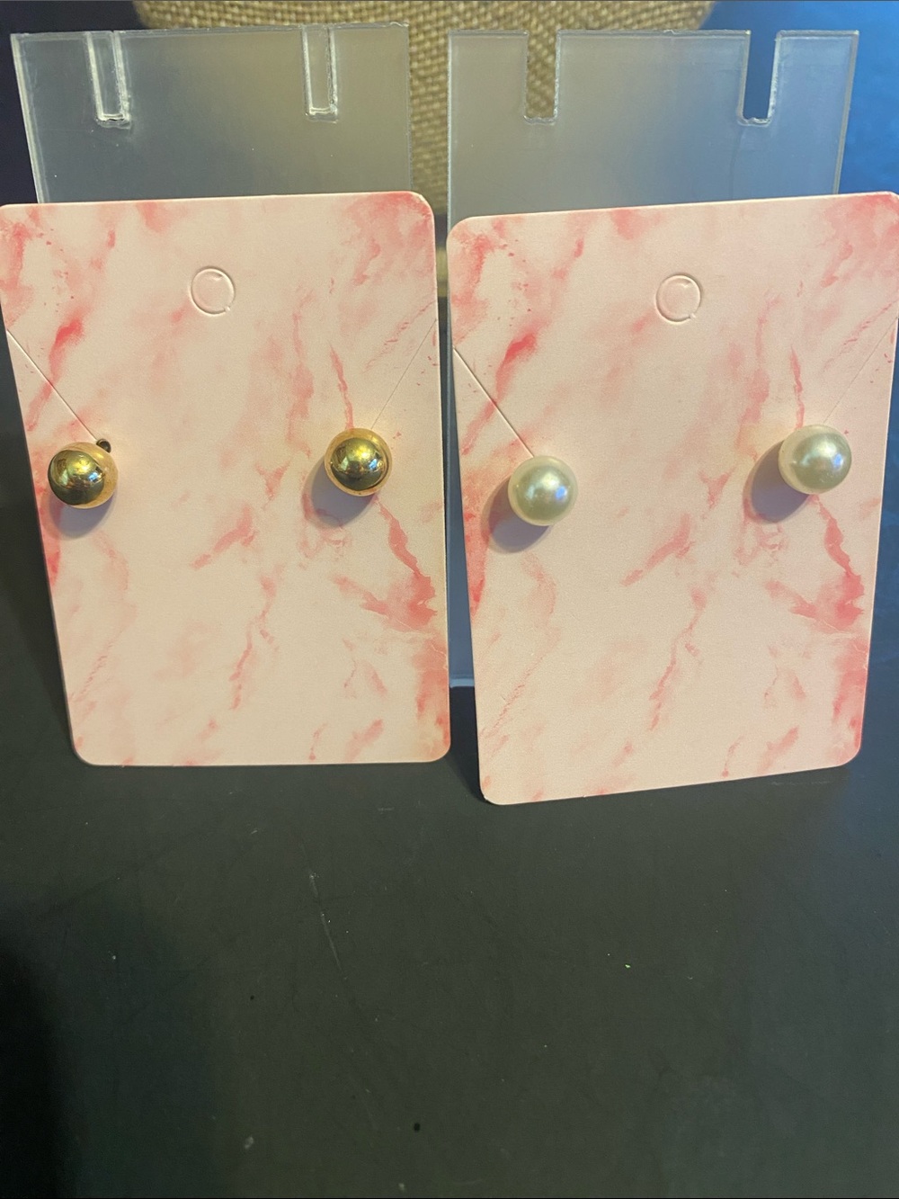 Classic Pearl and Gold Stud Earring Duo - Ivory & Gold